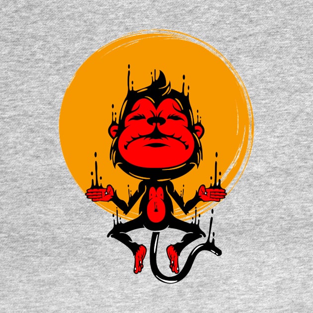 Monkey Meditation by evolet store